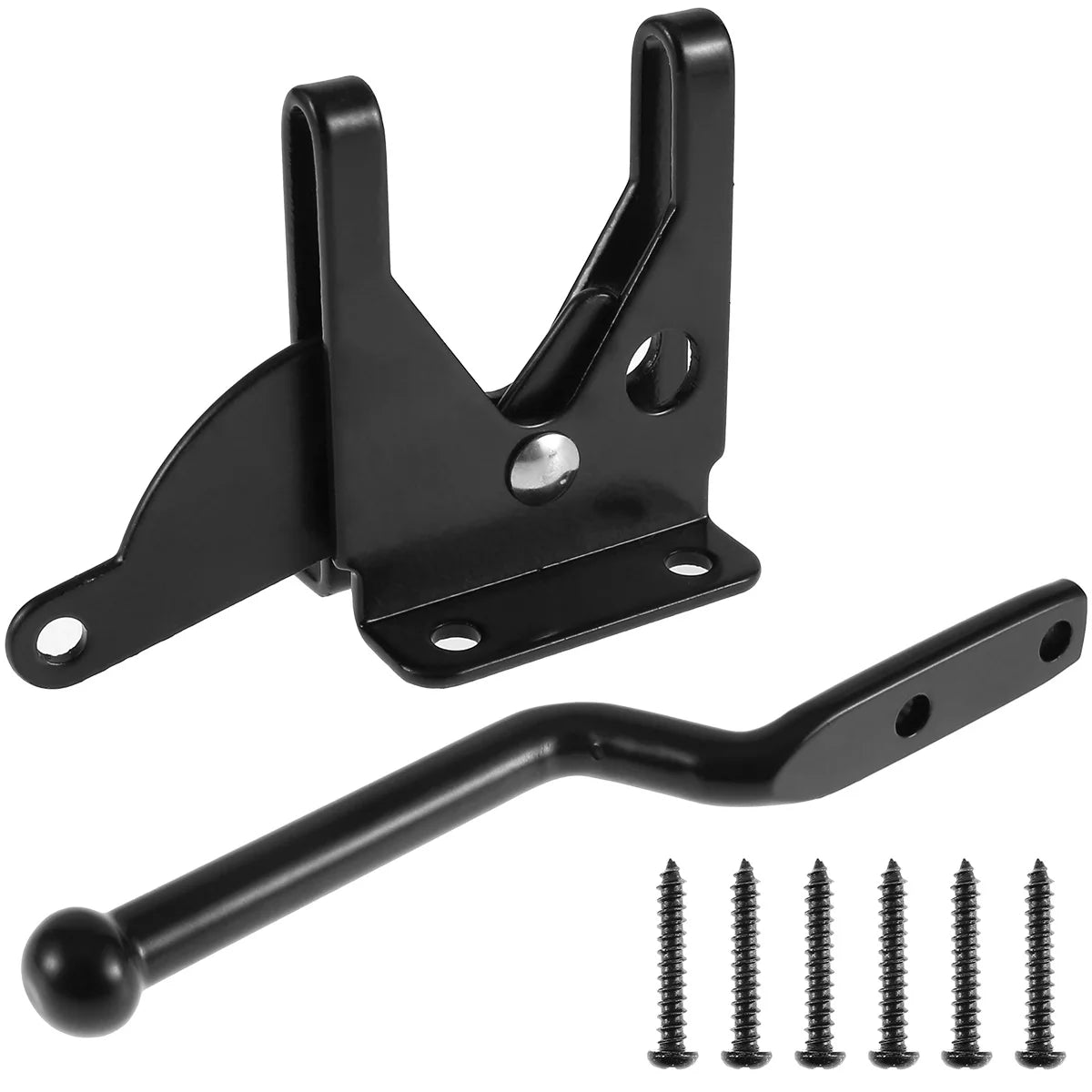 1-2 PCS Self-Locking Gate Latch Carbon High Quality Steel Post Mounted Lever Locking Fence Gate Latch Catch Resistant Safe Lock Zpaxo Gate Latch