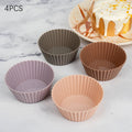 4/8/12pcs Muffin Silicone Cup Liners Cupcake Mold High Temperature Resistant Reusable Baking Wedding Birthday Party Decorations Zpaxo 4PCS