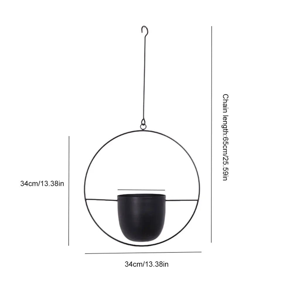 Metal Plant Holders Pots Round Oval Shape Minimalist Planter 2 Wall