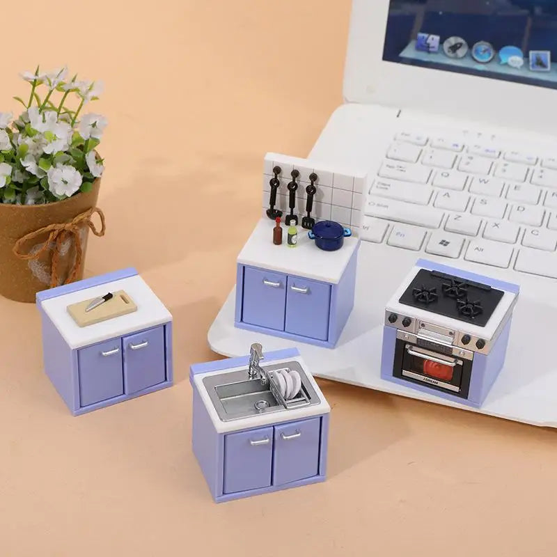 Complete Gas Stove Simulation Mini Kitchen Utensils Dollhouse Decor Zpaxo