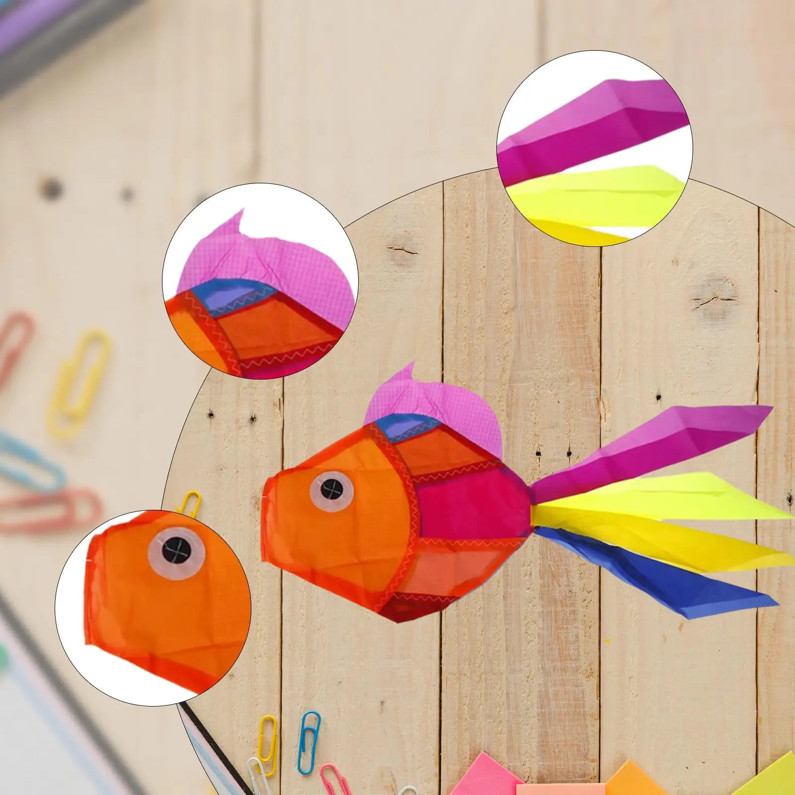 Rainbow Fish Windsock – Colorful Outdoor Polyester Kite Decor Fish Windsock Zpaxo