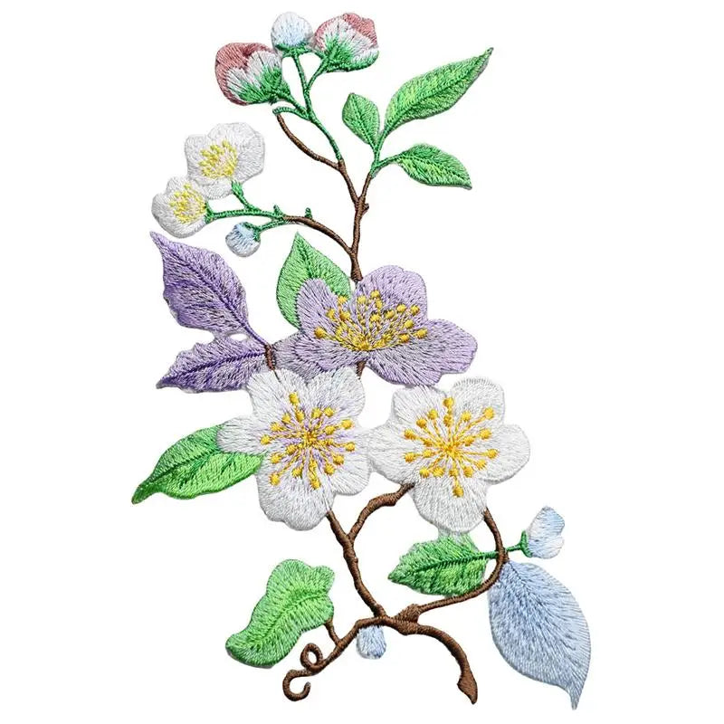 ▶1Pcs Jacket Jeans Craft Accessories Flower Embroidery Patch Iron On Elegant Patches For Clothes Bags DIY Embroidered Stickers Zpaxo B1