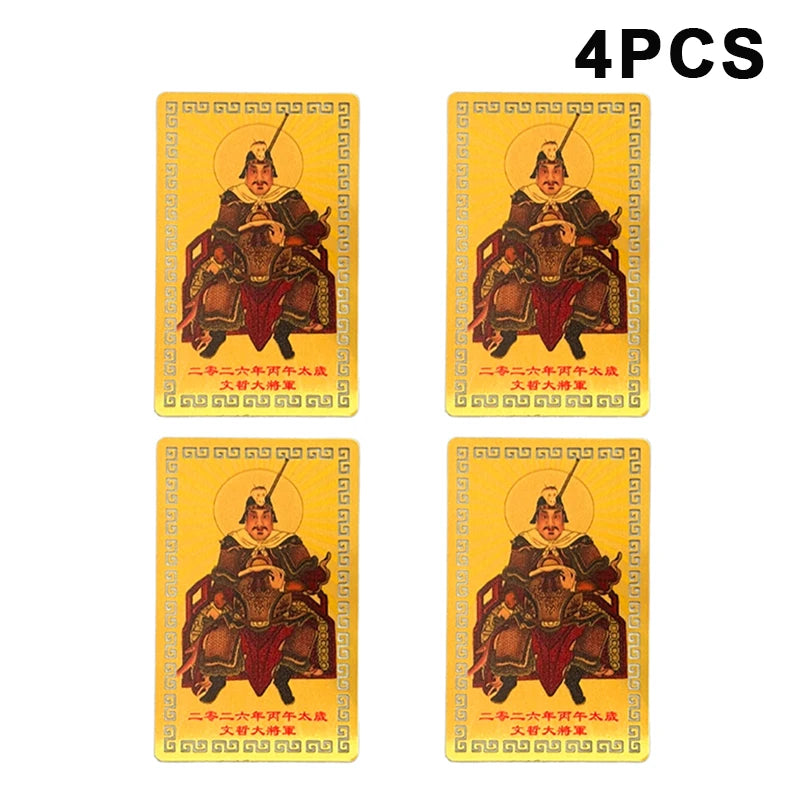 1 2 2026 Tai Sui Card Taoism Amulet Bring Good Luck Wealth Feng Shui Zpaxo 4pcs