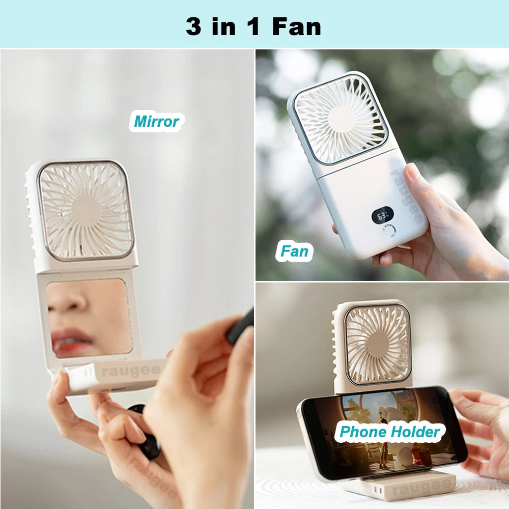 Mini Fan Portable Foldable Desk 2500mAh Rechargeable 4 Wind Speed Air