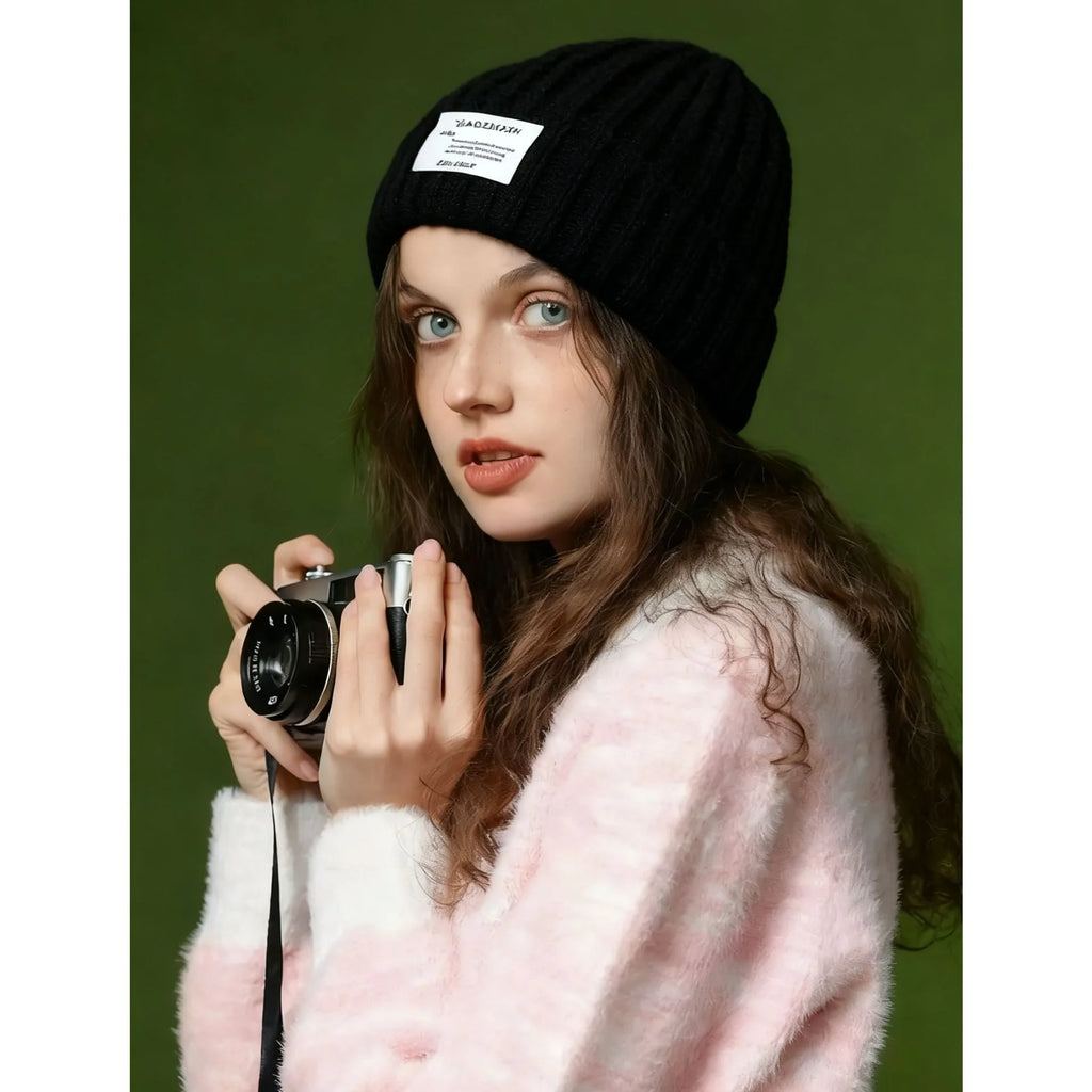 Deer Plush Knitted Beanie – Windproof Unisex All-Season Hat