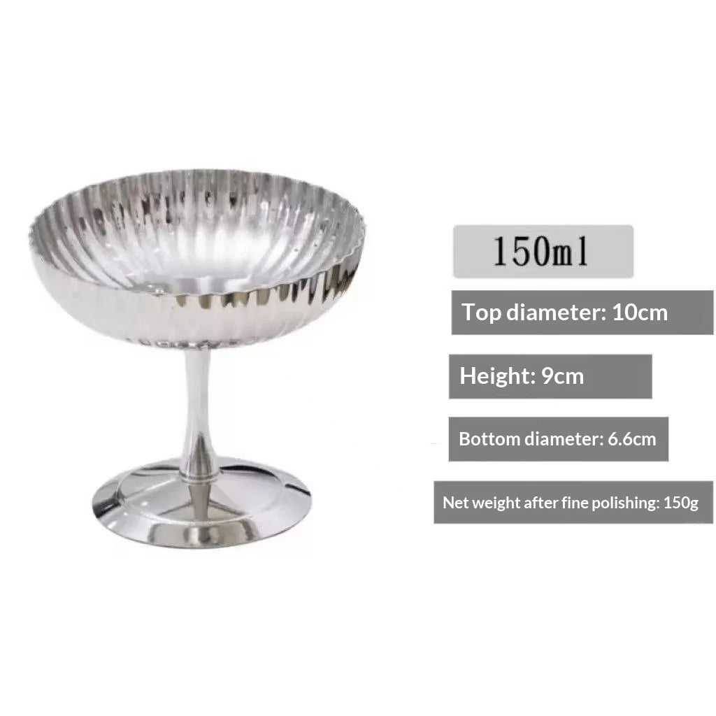 Stainless Steel Ice Cream & Dessert Cups – Tall & Short Dessert Serving Cup Zpaxo F