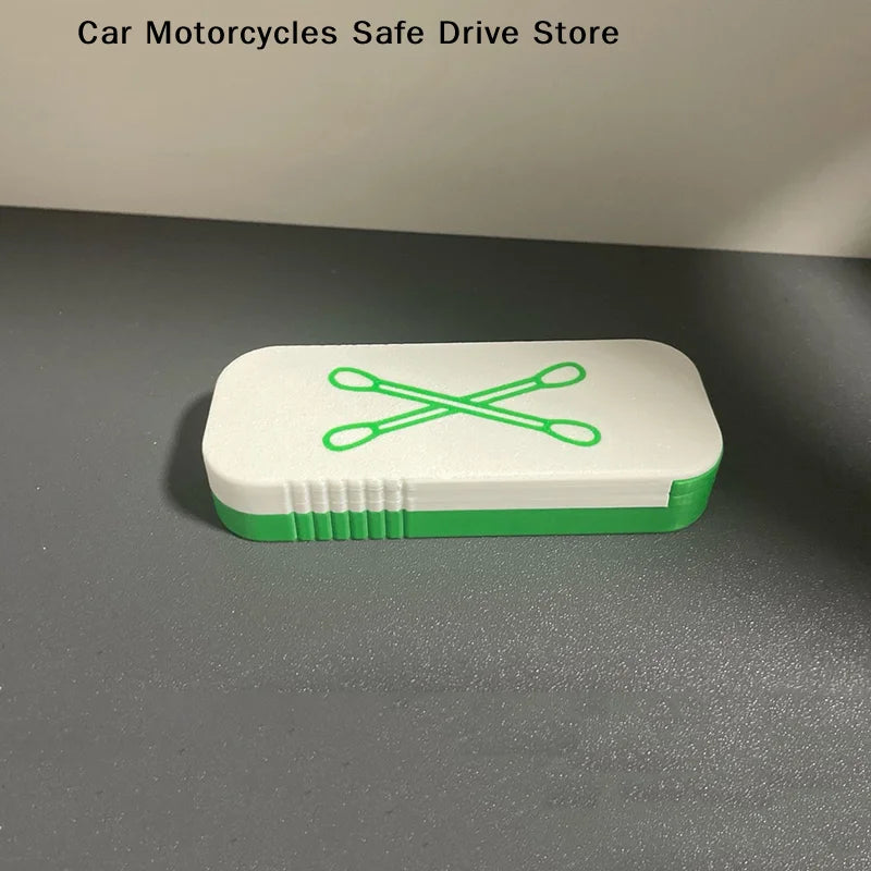 CMNew Mini Sliding Cotton Swab Storage Box Keychain Portable Case