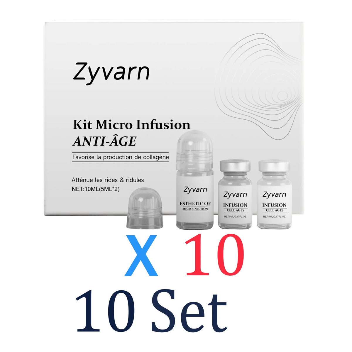 0.25mm Microneedle Facial Serum Set Deep Hydration Lock Moisturizing & Repairing Dry skin remedy Facial serum Hydrating cream Zpaxo 10 Set