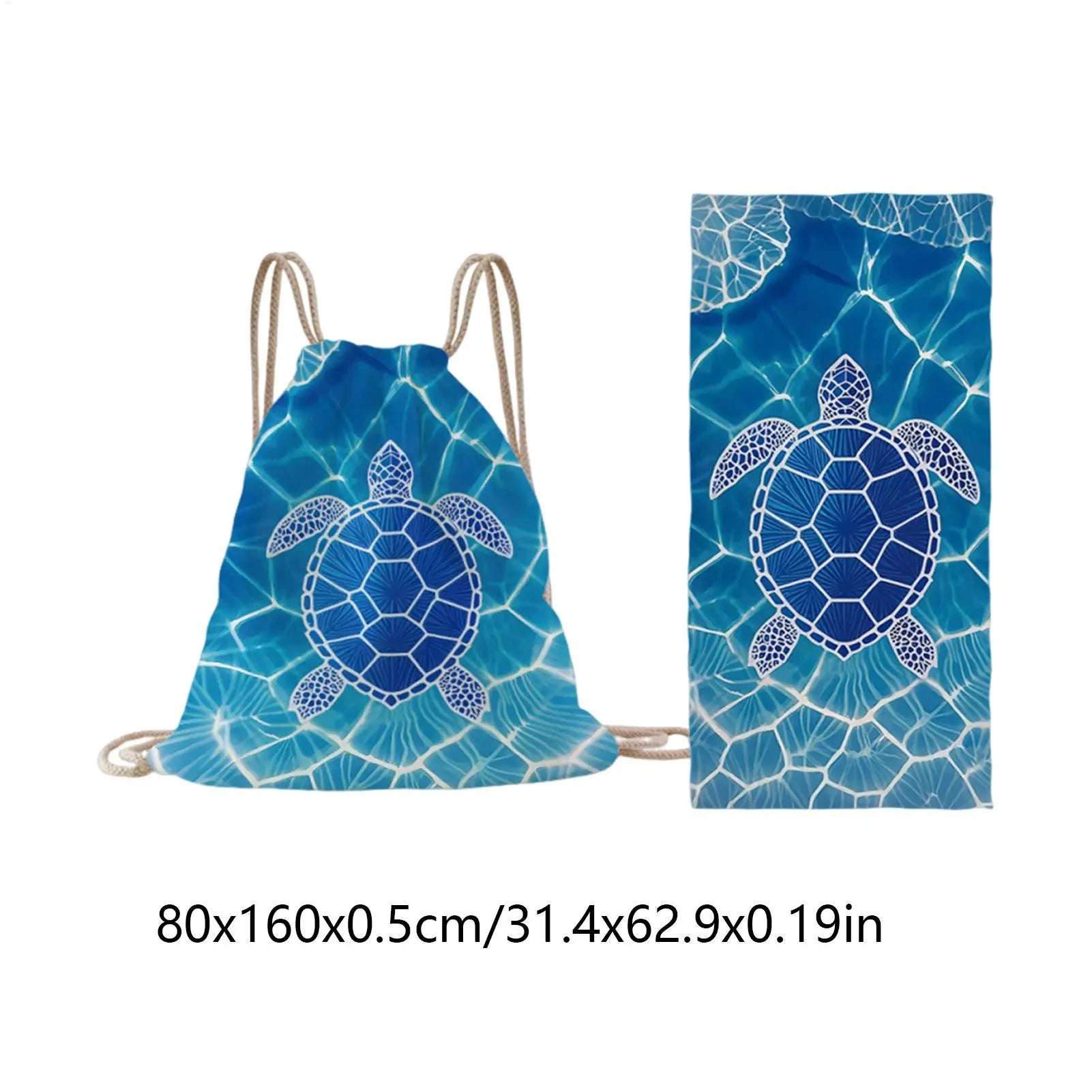 Beach Towel Bag 1 Foldable Quick Dry Sand Large 80x160cm Wearable