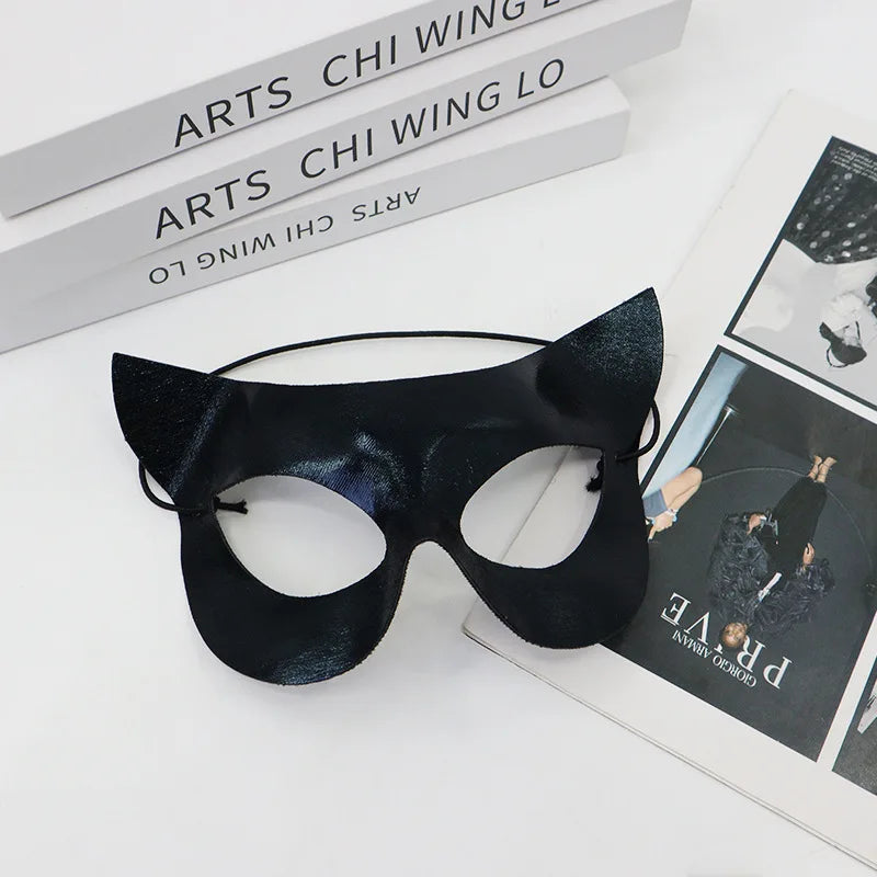 PVC Cat Fox Eye Masquerade Mask – Women's Venetian Half Mask