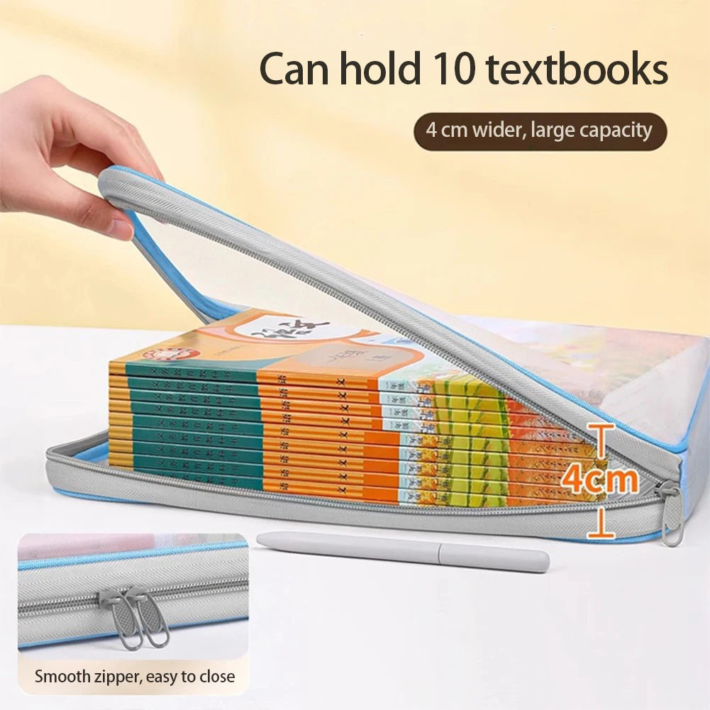 A4 Zipper Stationery Bag – Nylon Book Organizer for Students