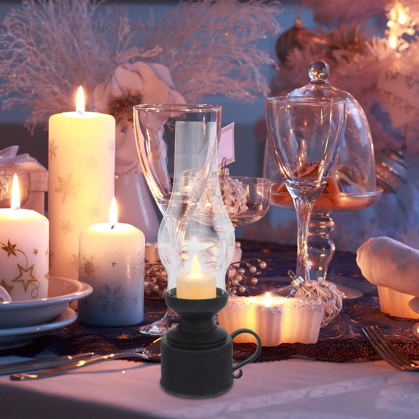 Vintage LED Lantern Flameless Portable Handheld Light for Home Table Decor Wedding Centerpieces Tent Outdoor Use Zpaxo