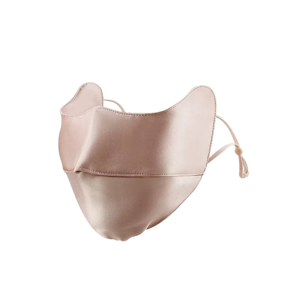 Sunscreen Mask Women's Silk Mulberry Silk UV resistant Breathable Mask Riding Dustproof Sunshade Eye Protection Zpaxo Pink mask