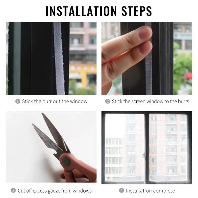 Self-adhesive Thick Anti-mosquito Window Screen Velcro Design
