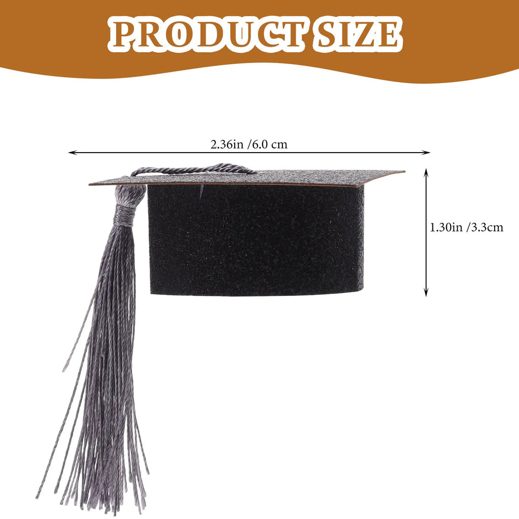 Party Decoration Goblet Cover Mini Graduation Hat Design Wine Glass