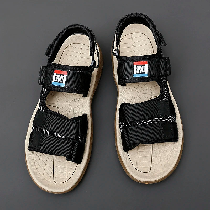 Summer Men Sandals Leather Mens Casual Shoes Outdoor Beach Roman
