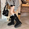 Belt Buckle Boots Winter Round Head Suede Warm Sleeve Thick Bottom