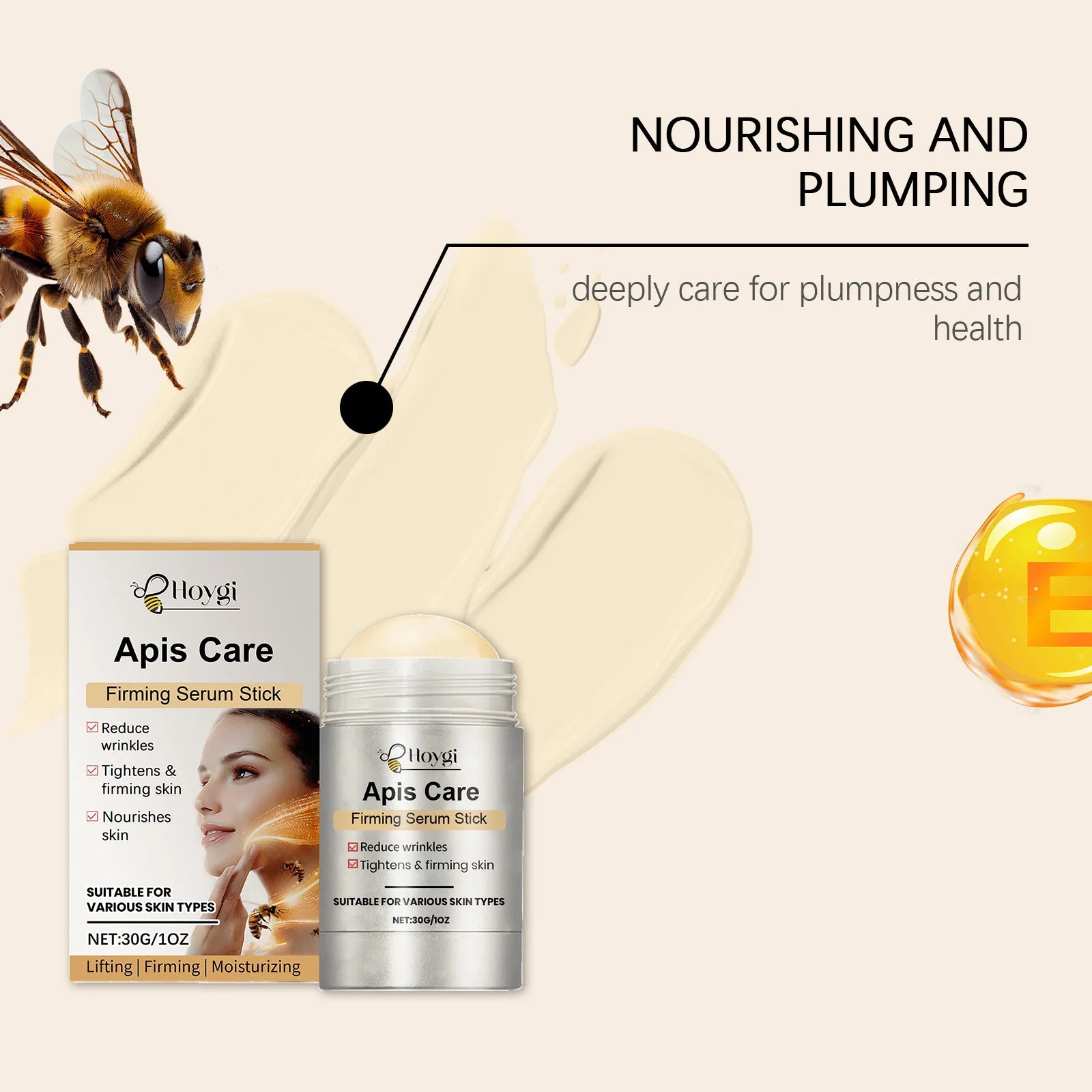 Bee Venom Anti-Wrinkle Essence Stick – Firm & Brighten Skin Anti-Wrinkle Serum Stick Zpaxo