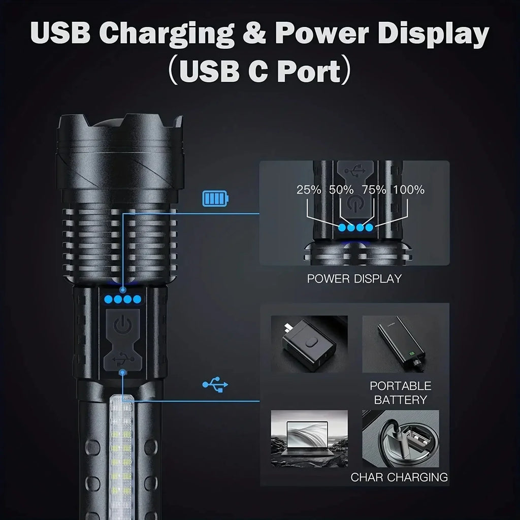 ESMARTER 1000LM Rechargeable Torch Flood Light with Side Light