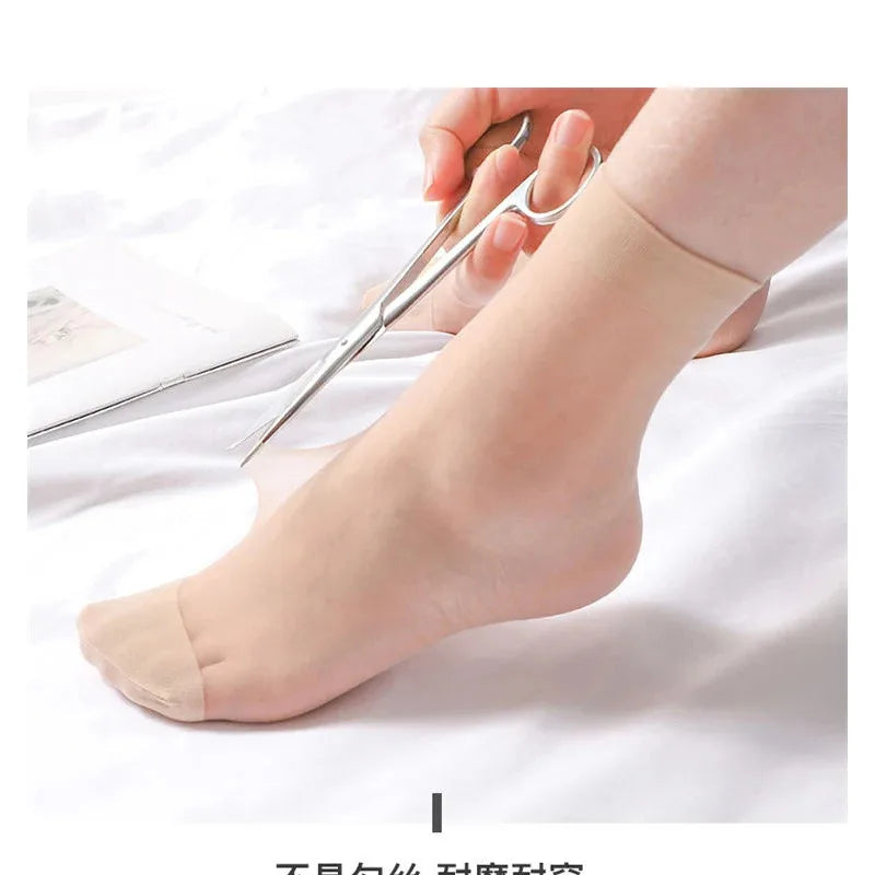 Women's Ultrathin Transparent Nylon Ankle Socks – 10/20/30 Pairs