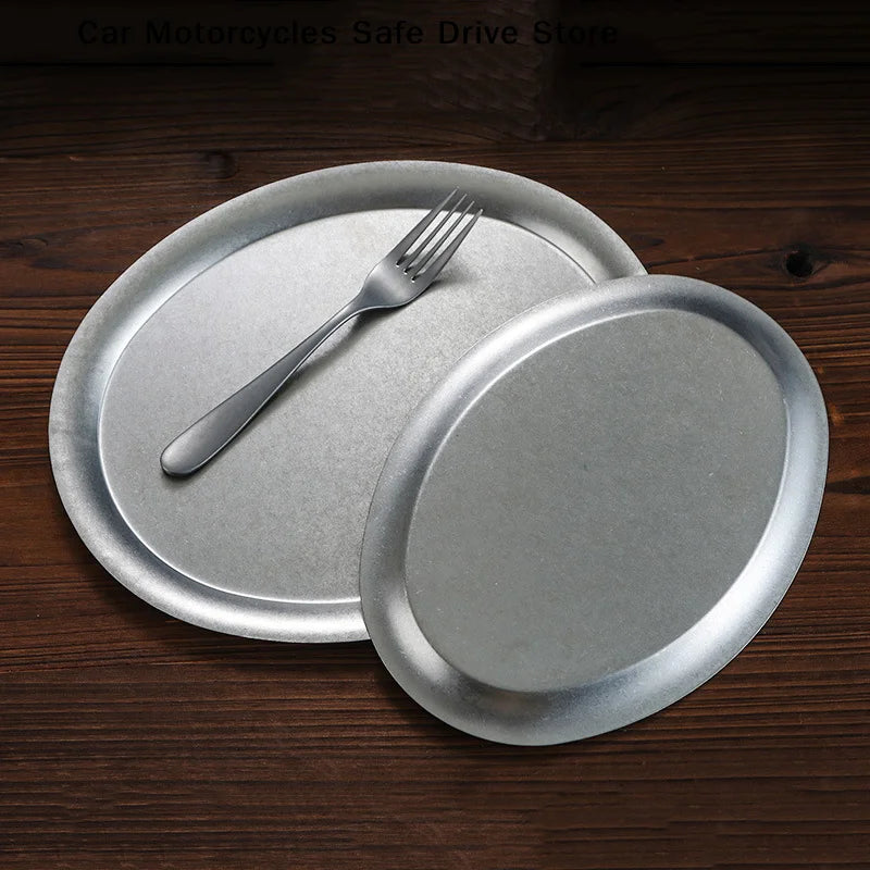 Multi-size 304 Stainless Steel Oval Fish Plates Household Food Dinner