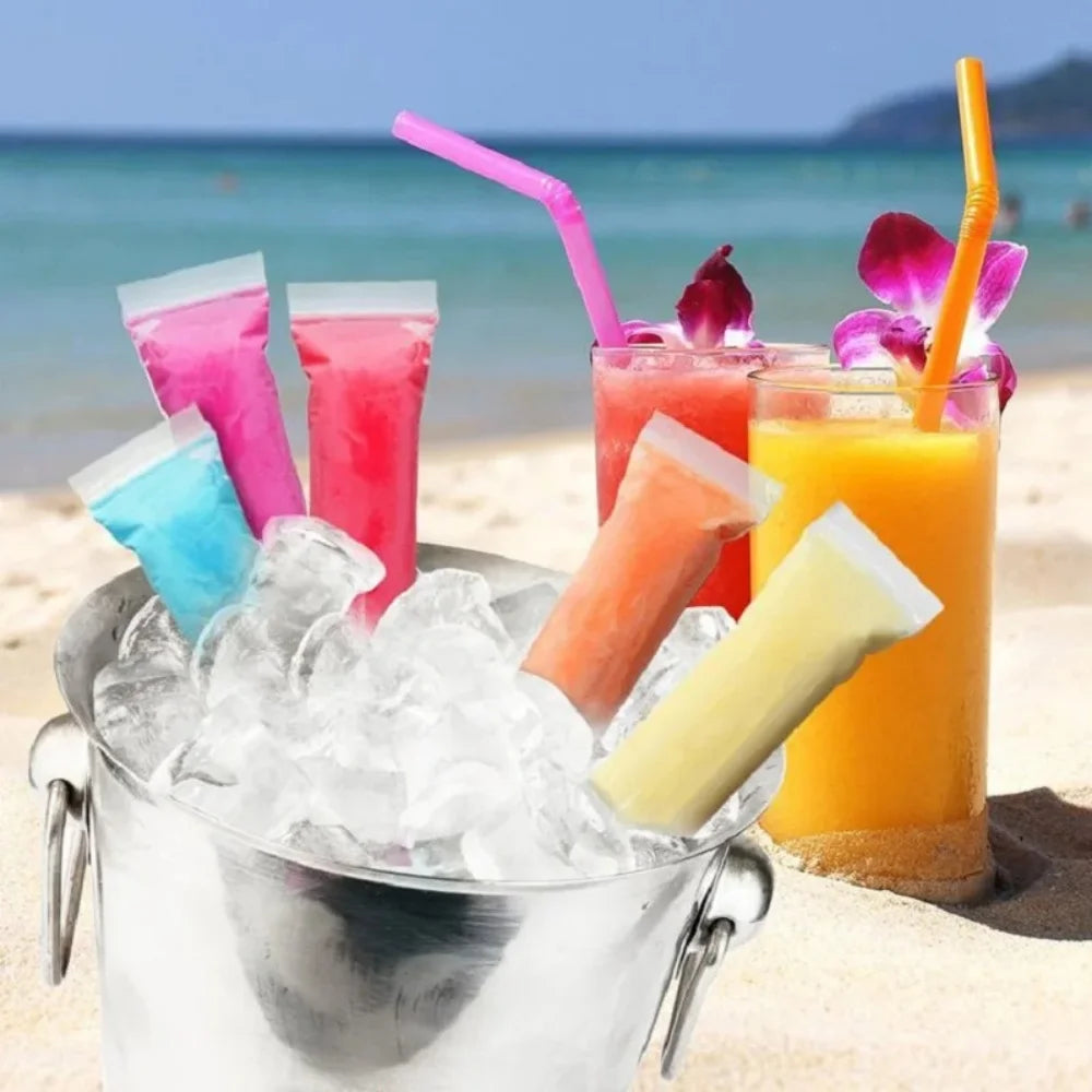 20 100 Juice Frozen Tube DIY Popsicle Mold Lollipop Bag Homemade Zpaxo