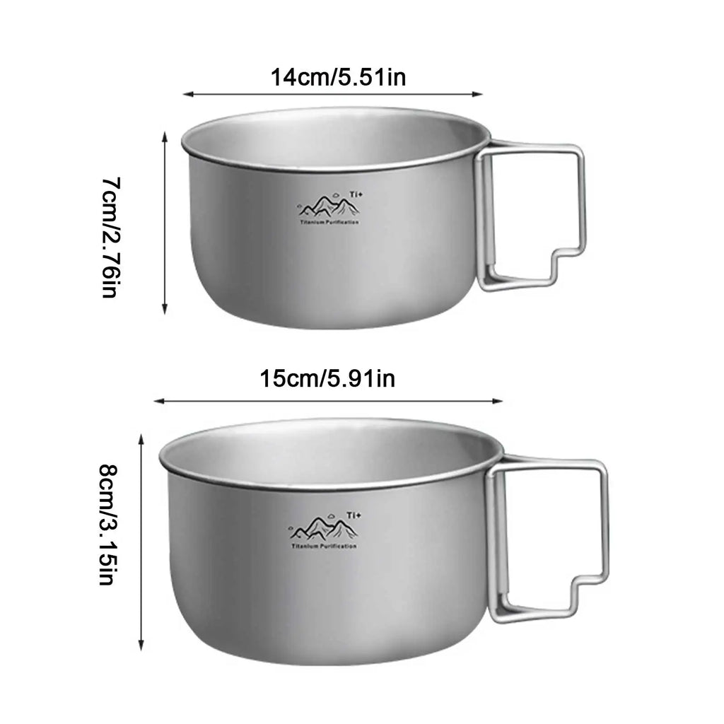 Titanium Camping Bowl Multi-functional Foldable Soup Pot Reusable