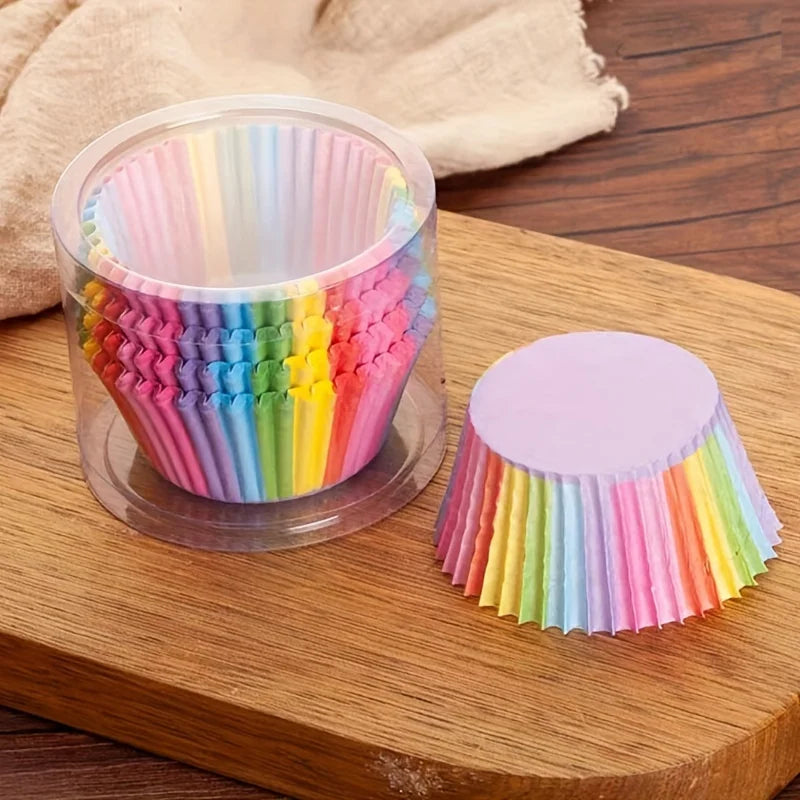 200-Pack Rainbow Cupcake Liners – Greaseproof Muffin Cups Cupcake Liners Zpaxo