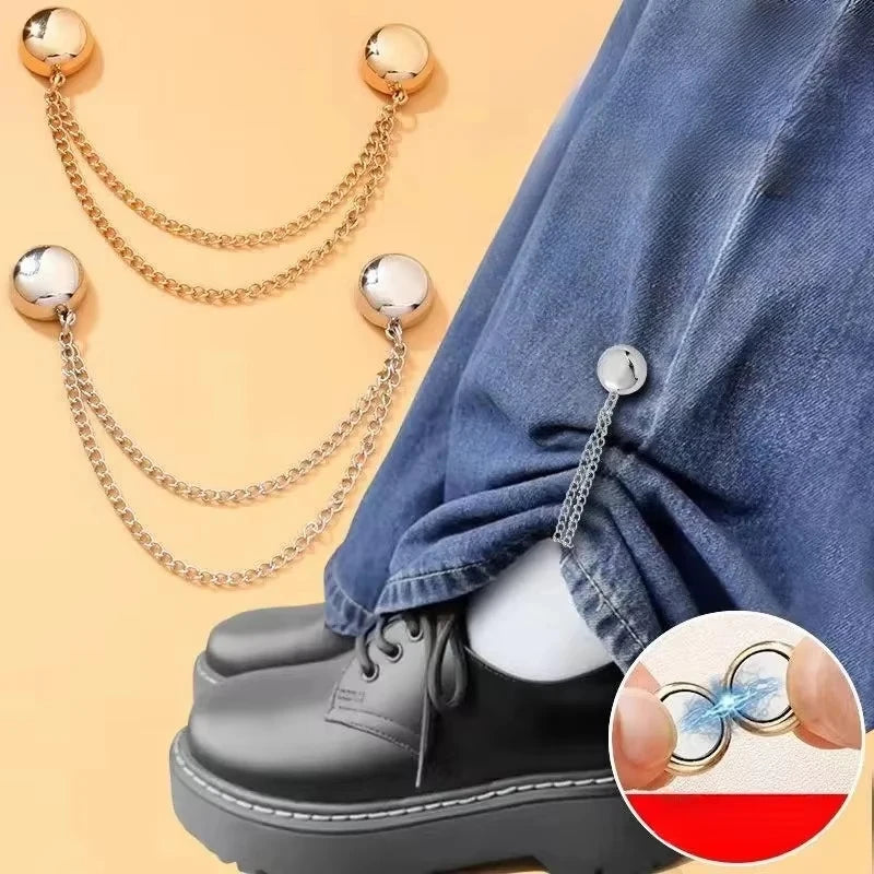 Magnetic Ball Chain Clips – No-Sew Sleeve & Pants Shortener 2pcs