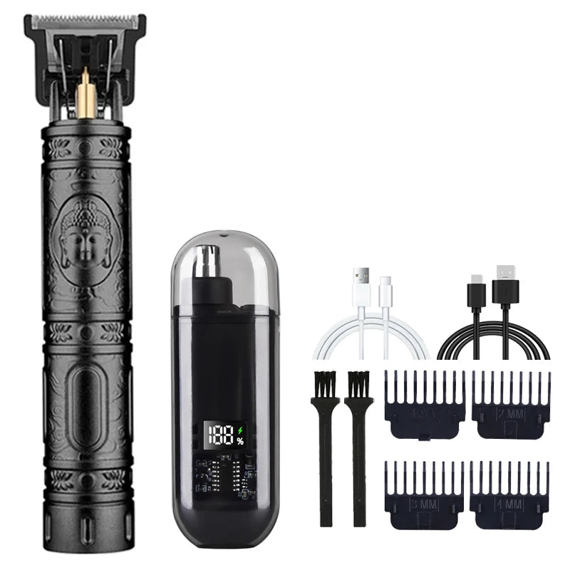 WEEME 806-HW Electric Hair Clipper UBS Rechargeable Cordless Beard Trimmer Men Powerful Electric Hair Clipper Trimming Tool Zpaxo 060-BlackBuddha-VHS