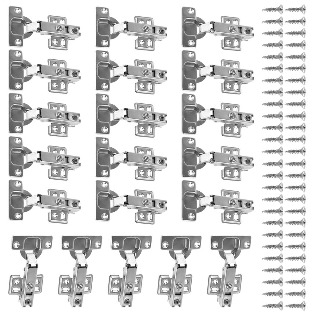 10/20Pcs Door Hinge Stainless Steel Cabinet Door Hinges Hydraulic Damper Buffer Soft Close Quiet Wardrobe Door Concealed Hinges Zpaxo 20pcs silver