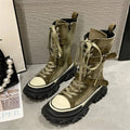 Autumn Thick Bottom Women Short Boots Non-slip Wind Motorcycle 2023 Zpaxo green 40(Foot 25cm) CN