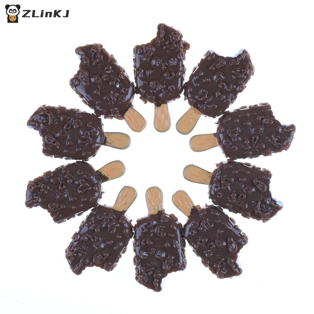 ▶5PCS Mini Dollhouse Chocolate Popsicle Food Model Miniature Home Kitchen Decoration Zpaxo