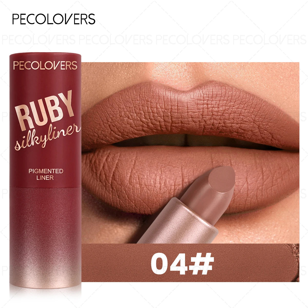 1PC Long-lasting Matte Red Lipstick - Moisturizing, Easy To Apply, Non-stick Cup, Soft Texture, Perfect Holiday Gift for Girls Zpaxo 04