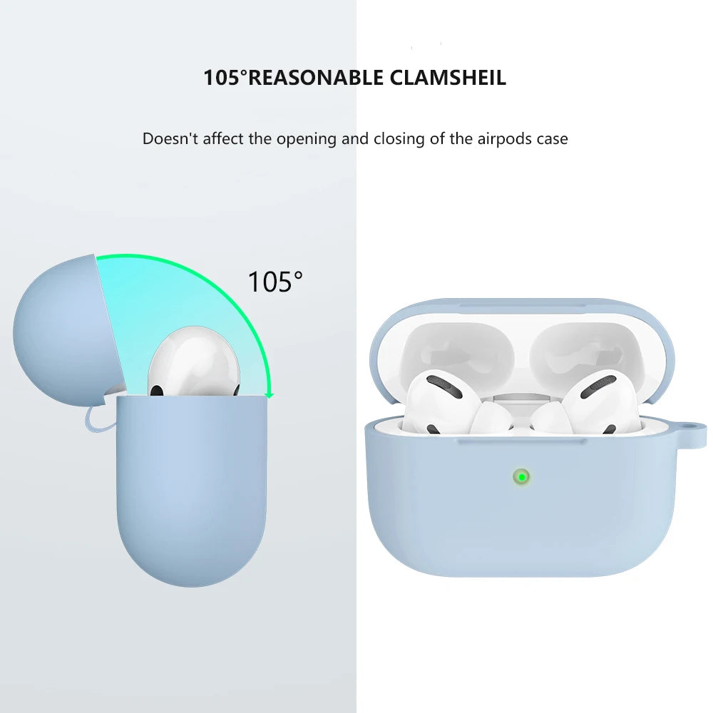 Soft Silicone Case For Apple AirPods Pro Protective Case Wireless Earphones Cover With Hook For Airpods Pro 1st gen Box Bag Case Zpaxo