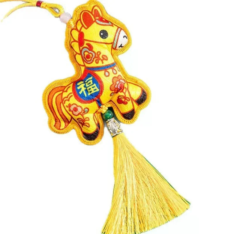 Chinese Zodiac Mascot Pendant Blessing Embroidery Lucky Fragrant Bag Zpaxo
