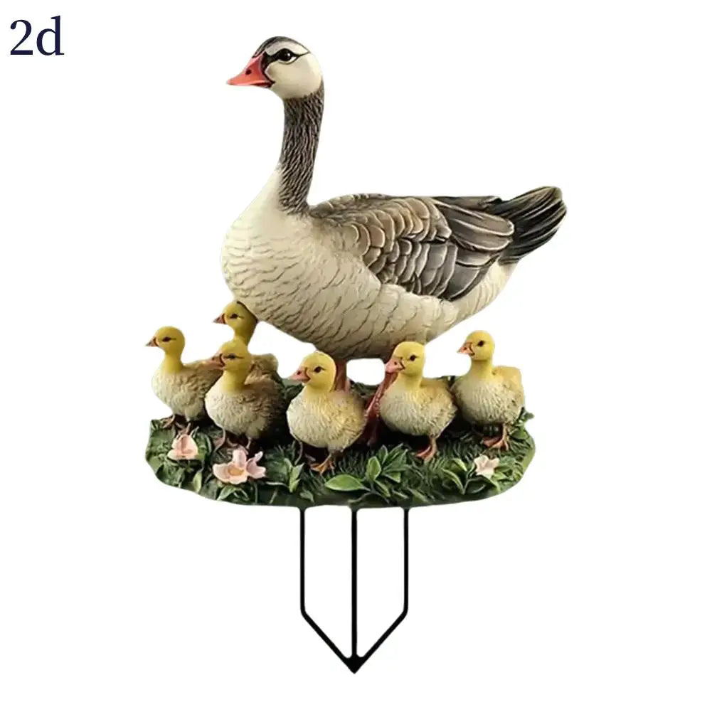 2D Acrylic Duck Garden Stake – Waterproof Bird Ornament Garden Stake Ornament Zpaxo C