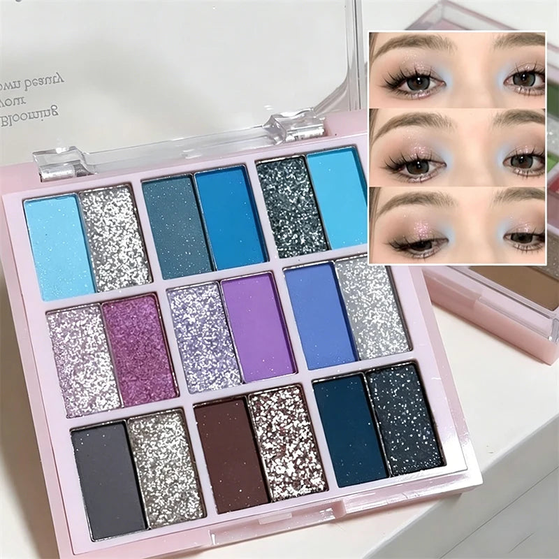 18 Colors Eyeshadow Palette Matte and Shimmer High Pigment Green Blue Eye Shadow Palette Long Lasting Eye Makeup for Daily Use Zpaxo