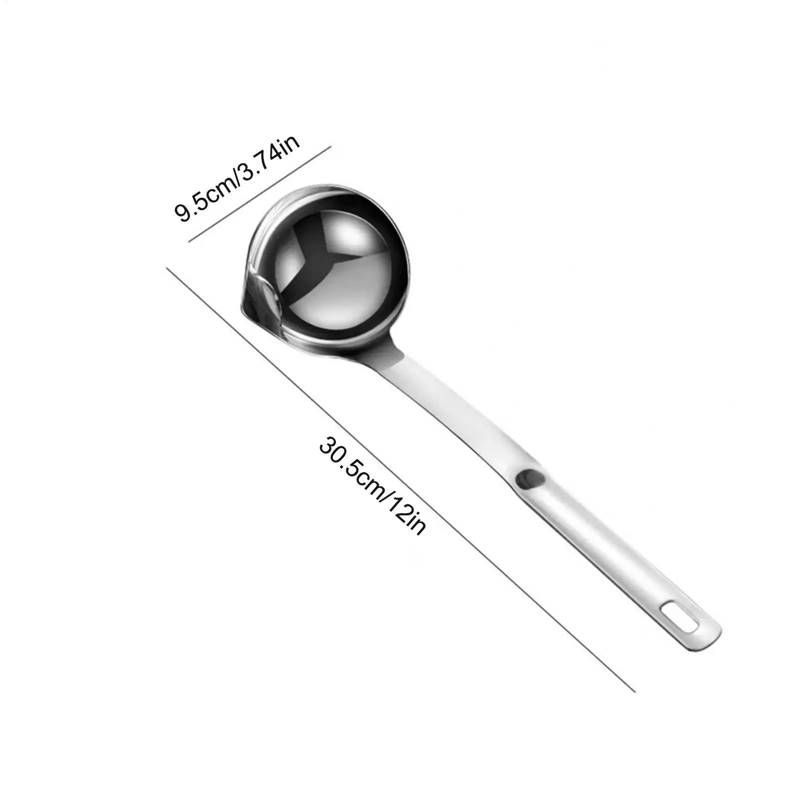Fat Skimmer Spoon Stainless Steel Gravy Separator Ladle Long Handle