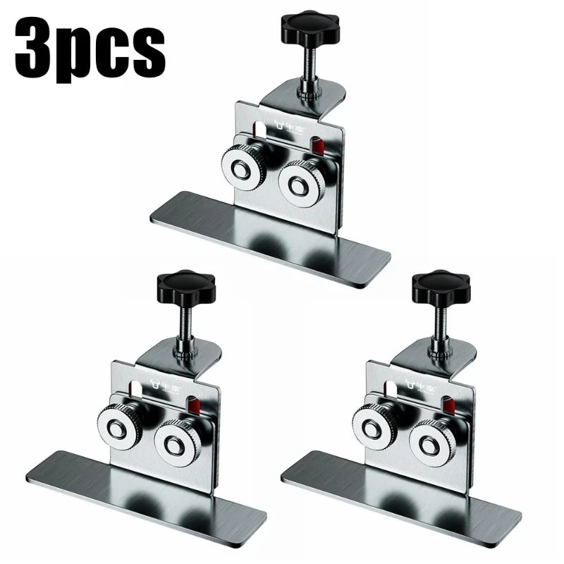 Cabinet Door Installation Tool Stainless Steel Cabinet Frame Fixture Household Portable Cabinet Door Mounting Jig Bracket Zpaxo 3PCS Sliver