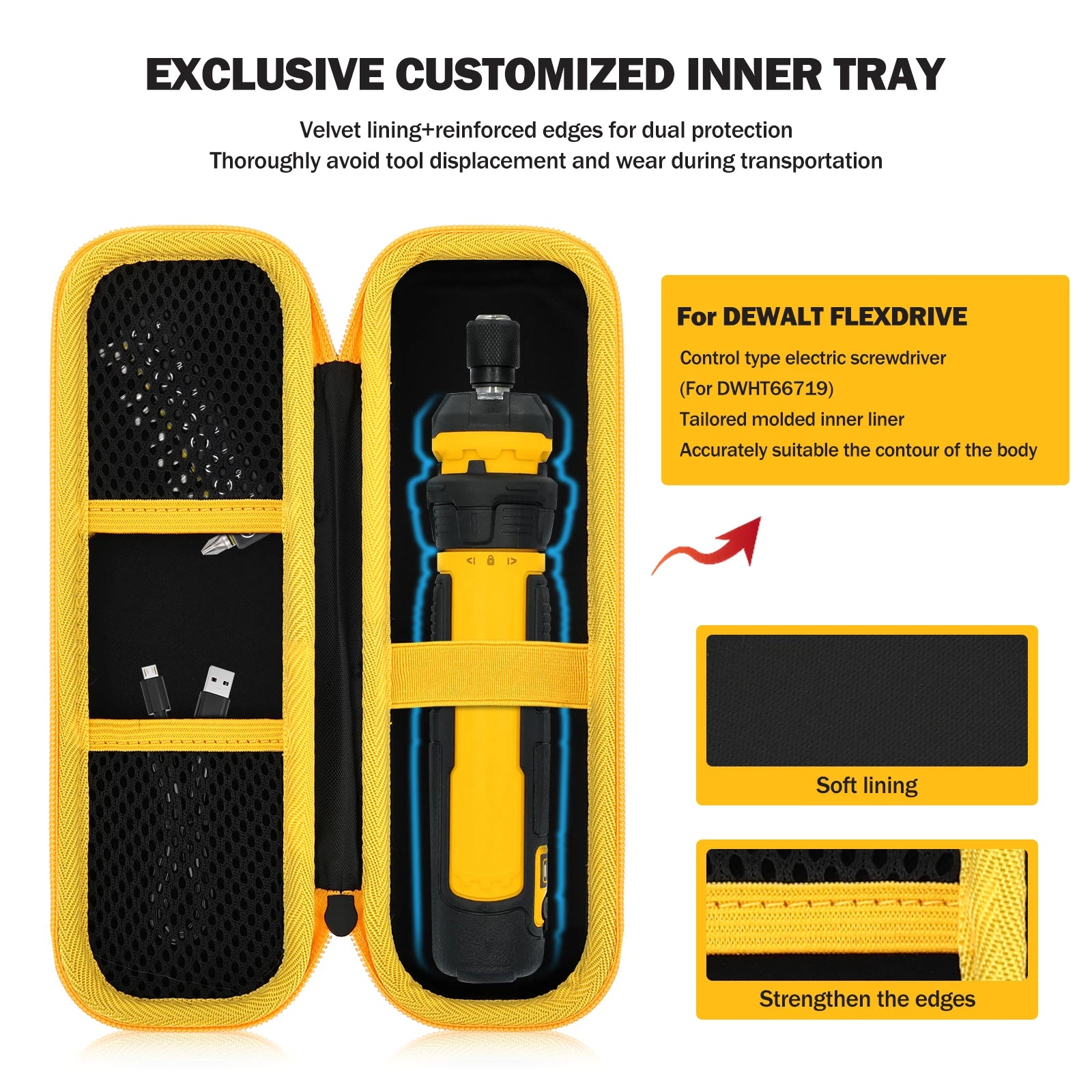 Cordless Screwdriver (DWHT66719) Hard Storage Case for DEWALT Electric Screwdriver Hard EVA Shell for Construction Site, Worksho Zpaxo