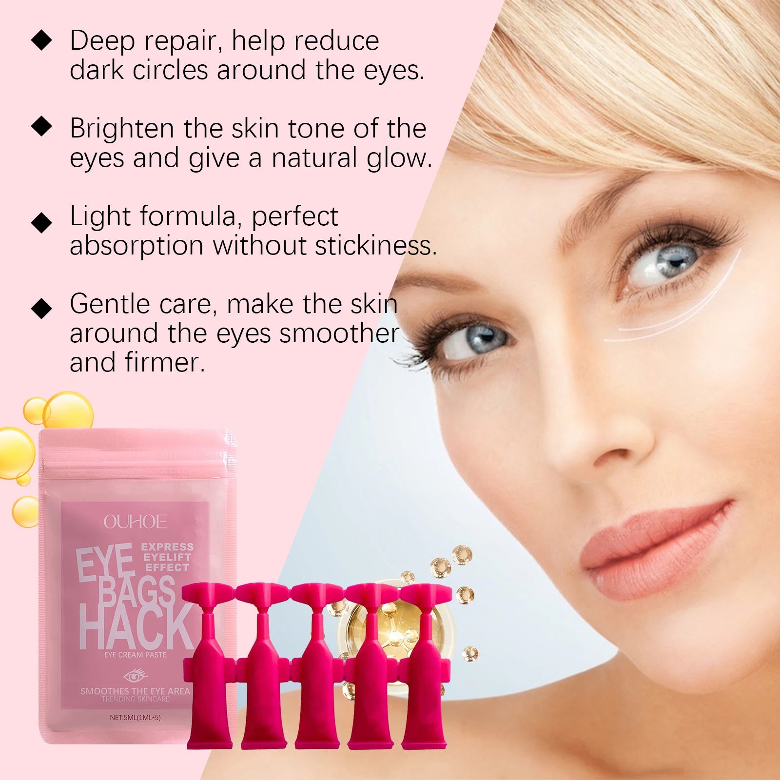 OUHOE Nourishing Moisturizing Eye Cream Firms Area Reduces Fine Lines Zpaxo