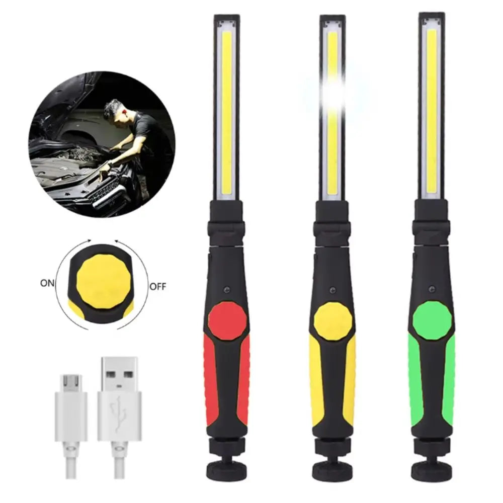 Folding Flashlight Portable COB LED Work Light Magnetic Base Bright Zpaxo