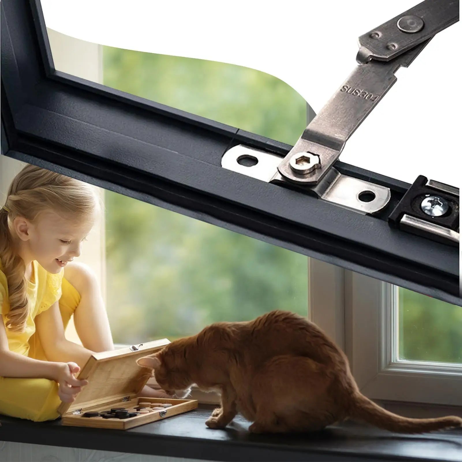 Window Hook Latches Adjustable Suspended Window Strut Limiter Hotel Office Building High Rise Children's Safety Lock Protector Zpaxo