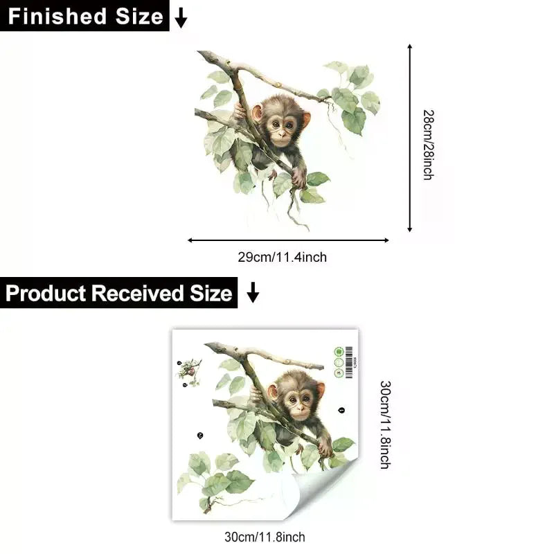 Cute Monkey Wall Sticker Bathroom Toilet Decor Living Room Cabinet Zpaxo
