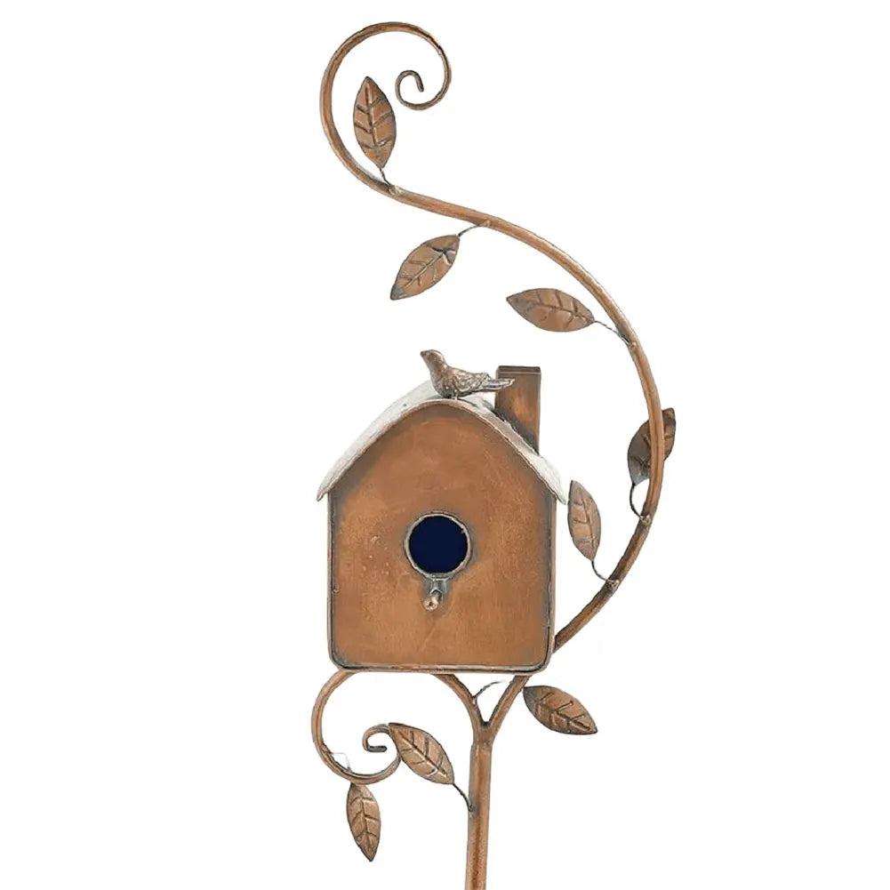 Birdhouse Garden Stakes Outdoor Decor Metal Bird House Art Crafts Zpaxo B