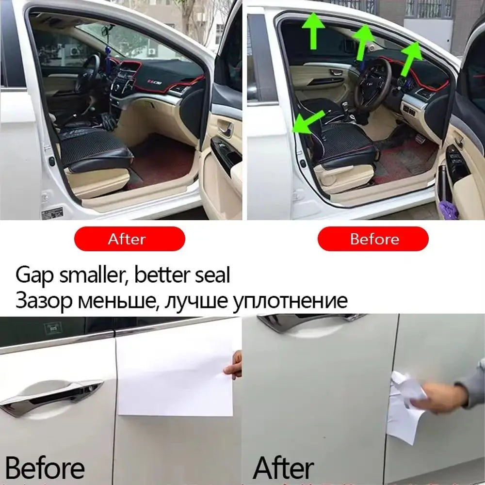 Soundproof Car Door Seal Strip 16M Dustproof Door Weather Strips Waterproof Rubber Double Layer Sealing Protector Outdoor Zpaxo