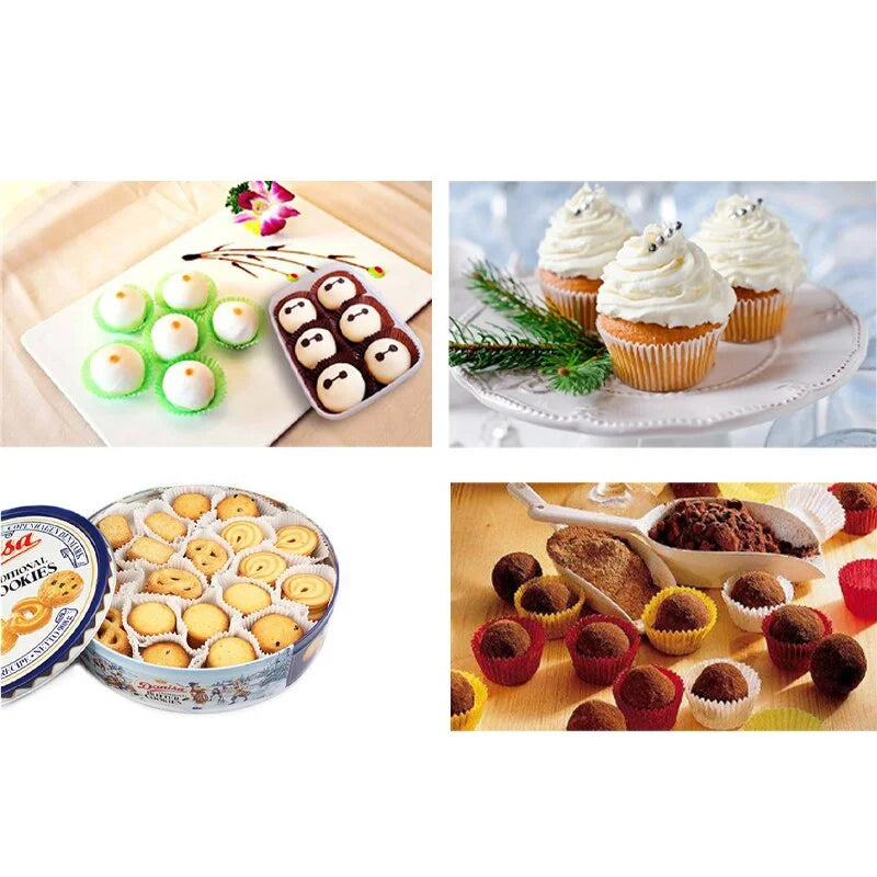 1000Pcs Mini Size Chocalate Paper Liners Baking Muffin Cake Cups Forms Cupcake Cases Solid Color Party Tray Mold Zpaxo