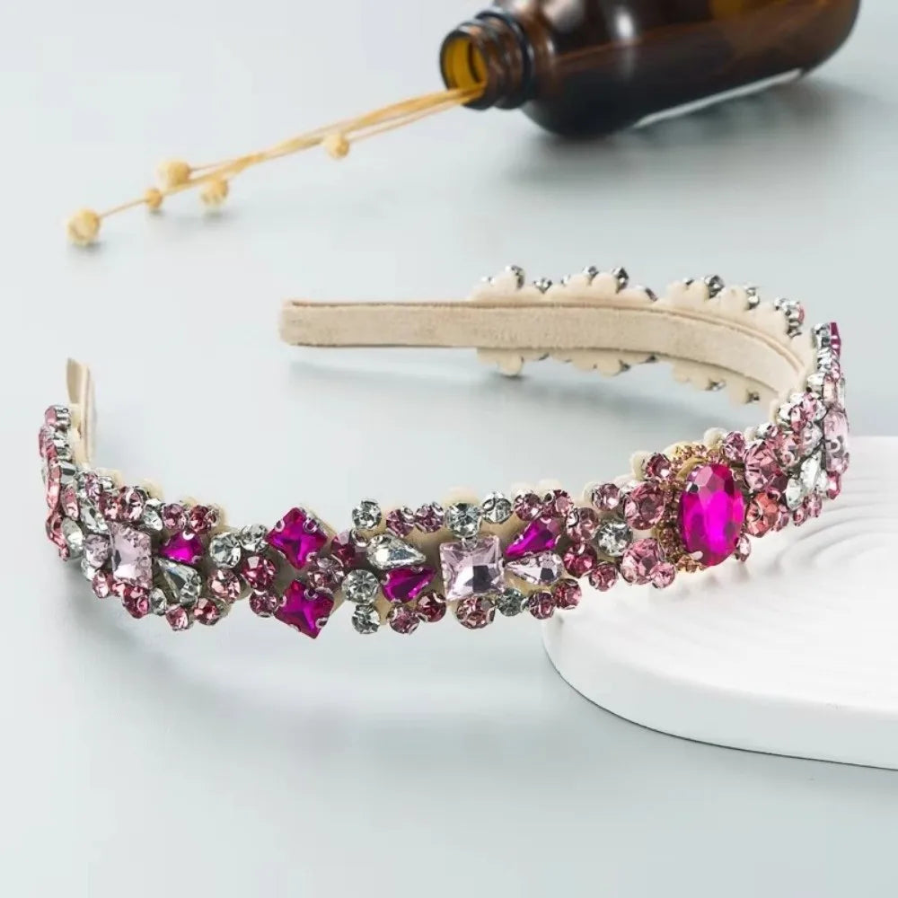 Retro Women Baroque Hairbands Rhinestone European and American Full Diamond Headband Palace Style Hair Ties Hair Accessory Zpaxo