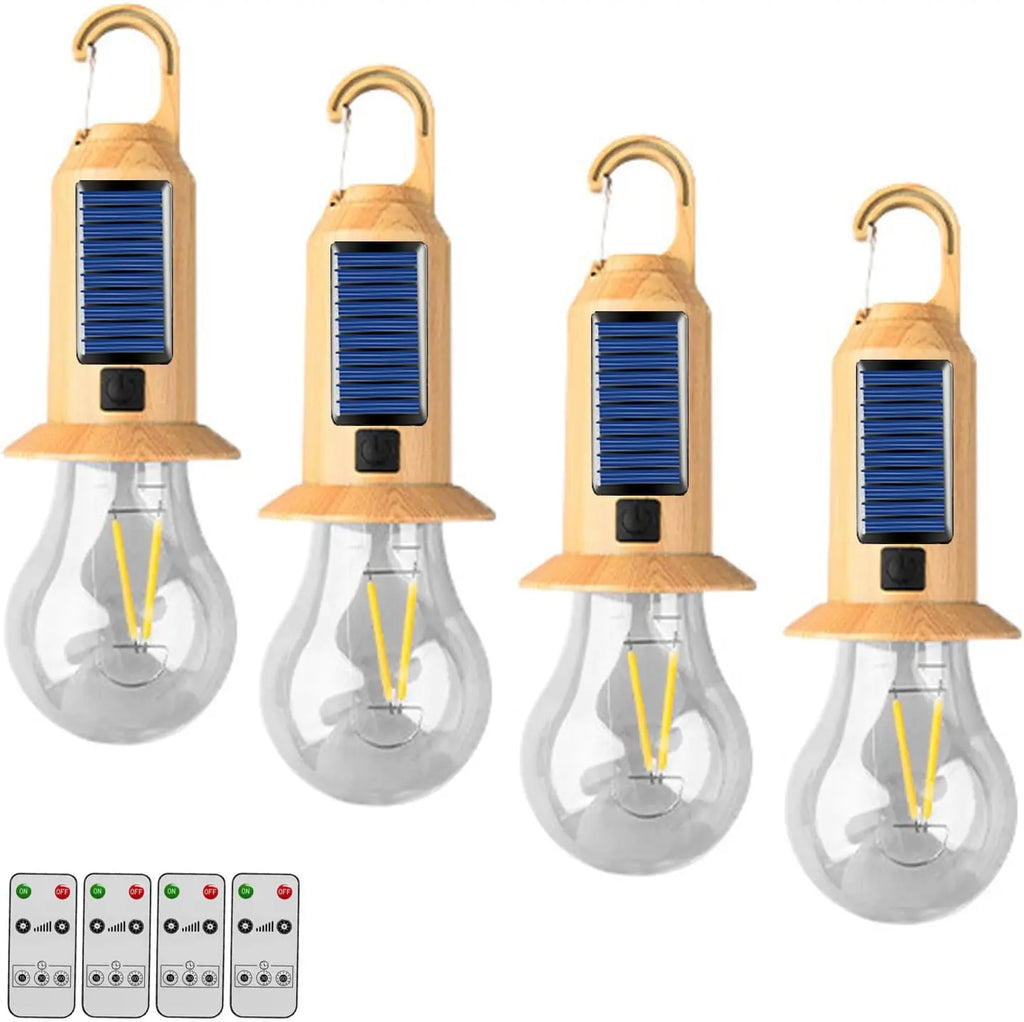 Solar & USB LED Camping Lantern | Remote Control, 1–4 Pack